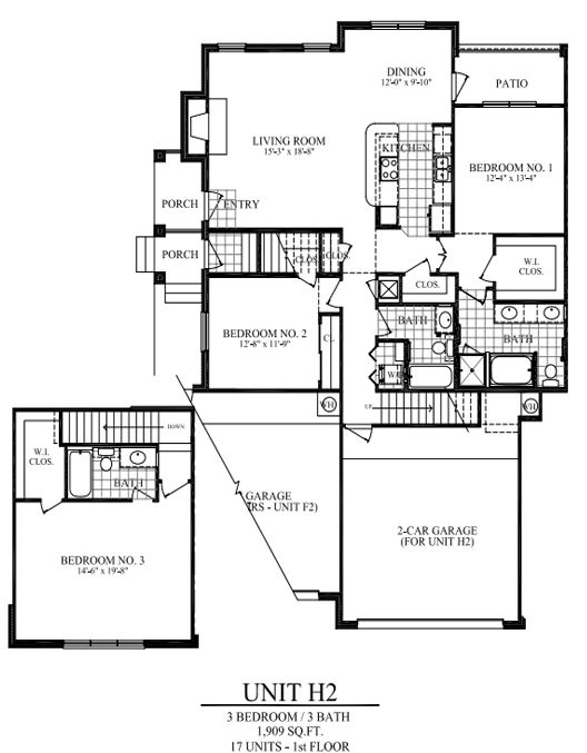 3 Bdm/3 Bth/2 Gar/1st Flr