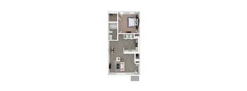 1 Bed 1 Bath Floor Plan at Bennett, Greenville, NC, 27858