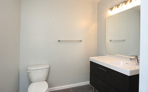 a bathroom with a toilet and a sink and a mirror