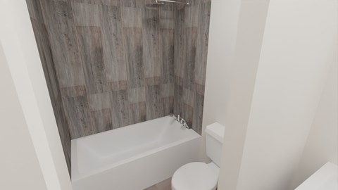 a small bathroom with a toilet and a bath tub