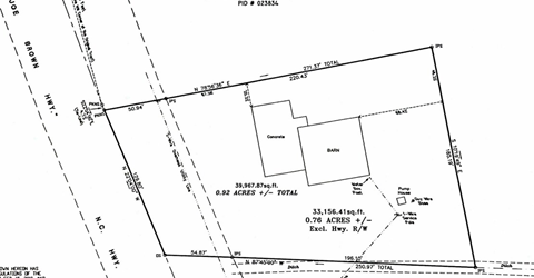A map shows a property with a 0.76 acres area and a 33.156-acre total area.
