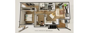 3A 1 Bedroom w/ Den - 2nd, 3rd Floor