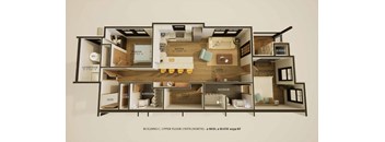 3C 2 Bedroom 2 Bath (NF) 2nd-3rd Floor