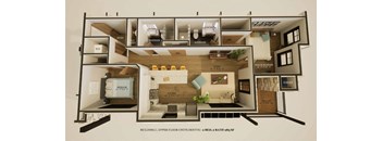 3C 2 Bedroom 2 Bath (SF) 2nd-3rd floor