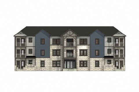 the facade of a building with apartments