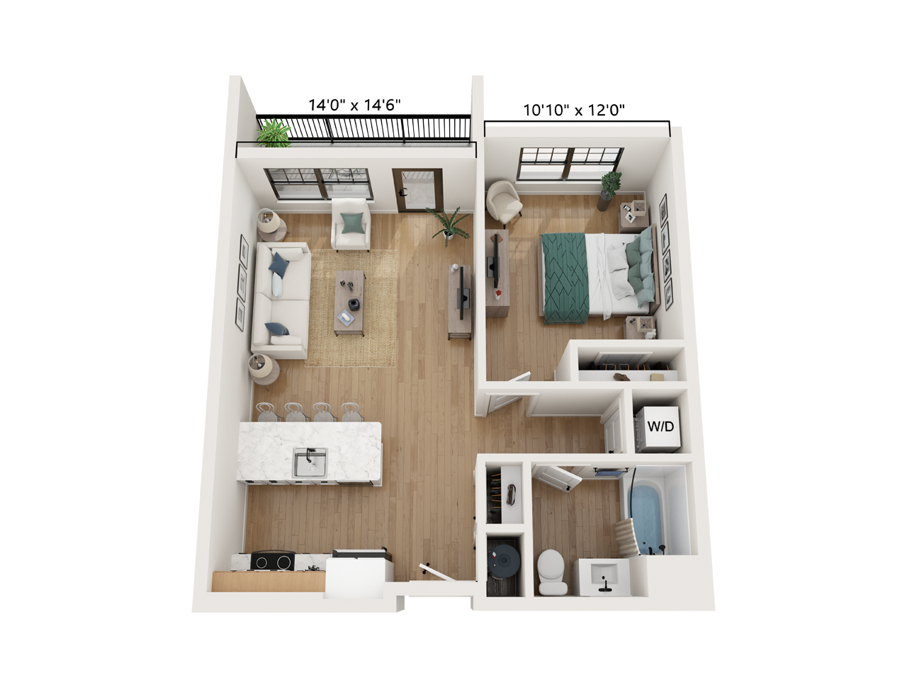 1 bedroom floor plan image