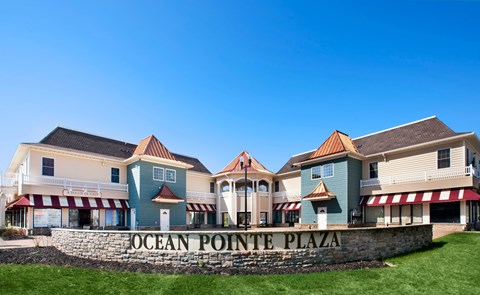 Ocean Pointe Plaza is a large building complex with multiple storefronts.