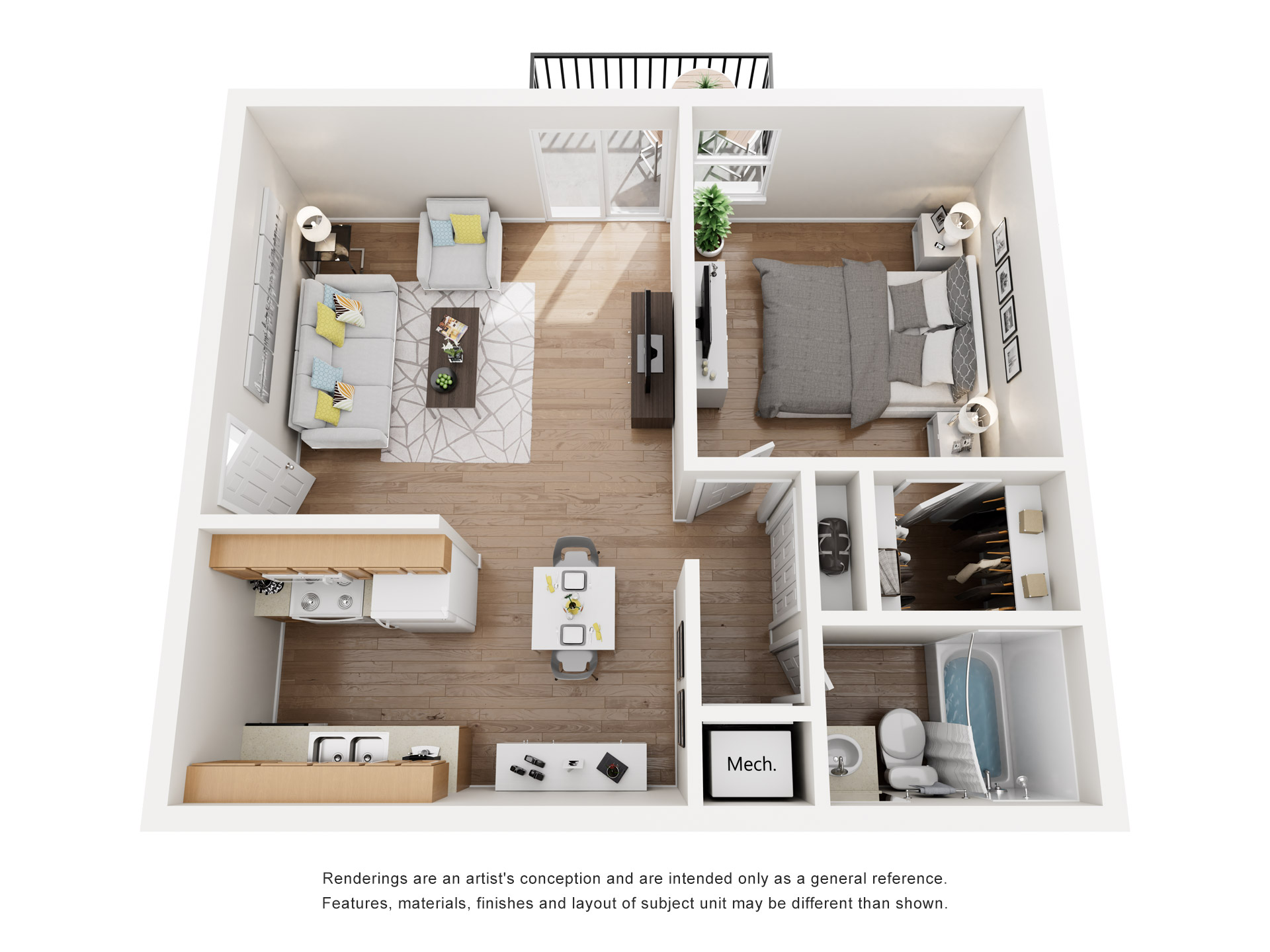 1 bed 1 bath