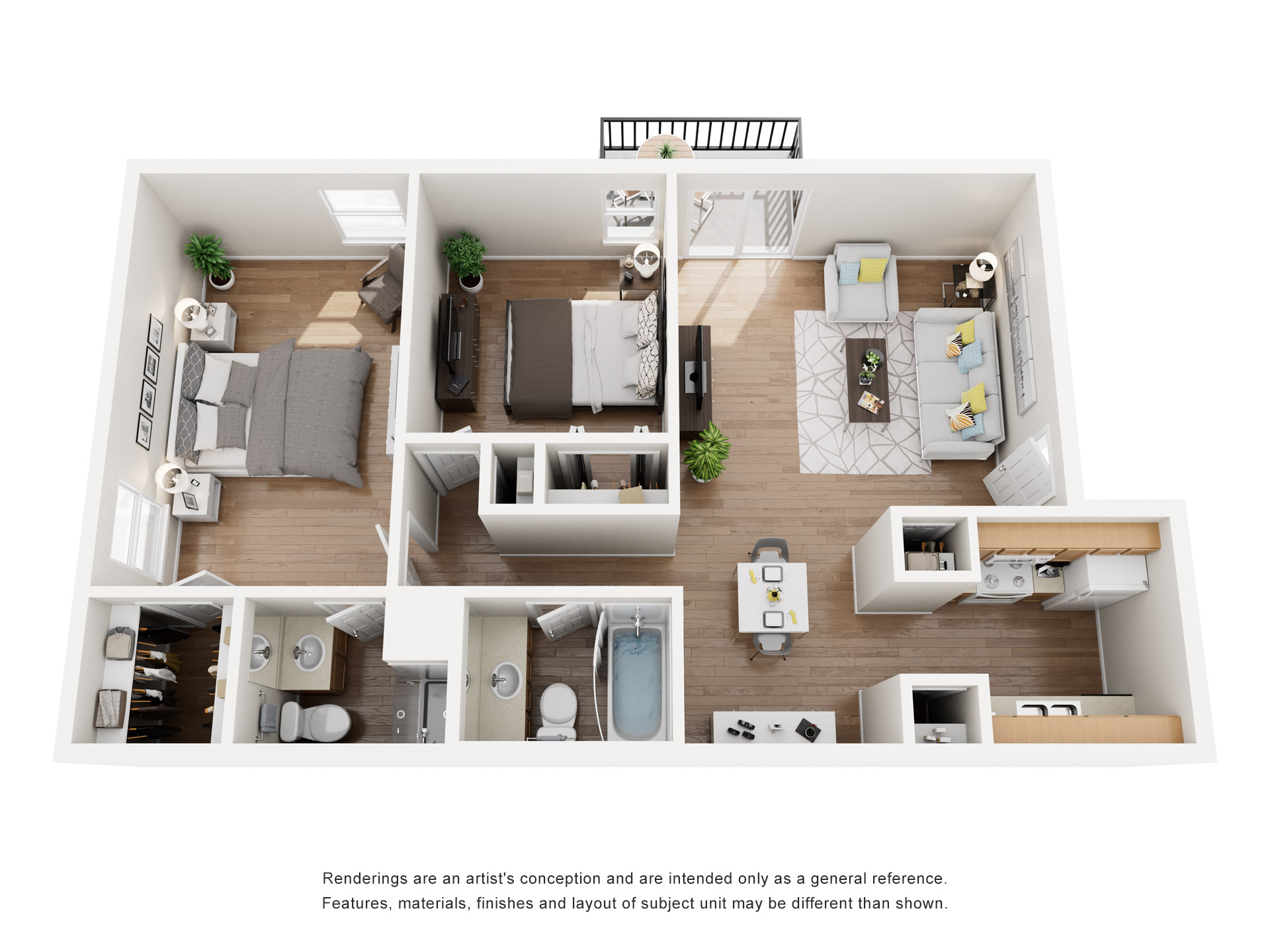2 bed 2 bath
