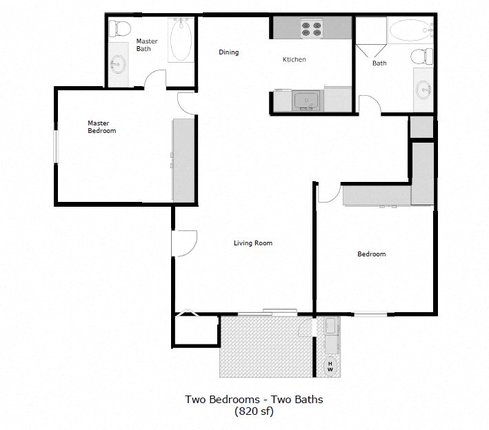 Country Glen Floor Plan 2 bedroom/2bathroom