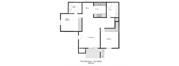 Country Glen Floor Plan 2 bedroom/2bathroom