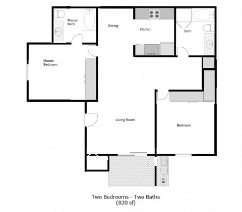 Country Glen Floor Plan 2 bedroom/2bathroom