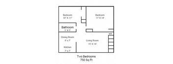 2 Bedroom 1 Bathroom