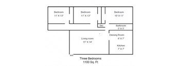 3 Bedroom 1 Bathroom