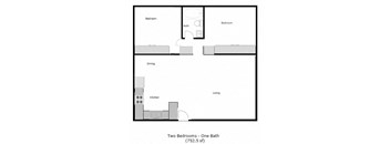 Walnut Crest Floor Plan 2 bedroom/1 bath