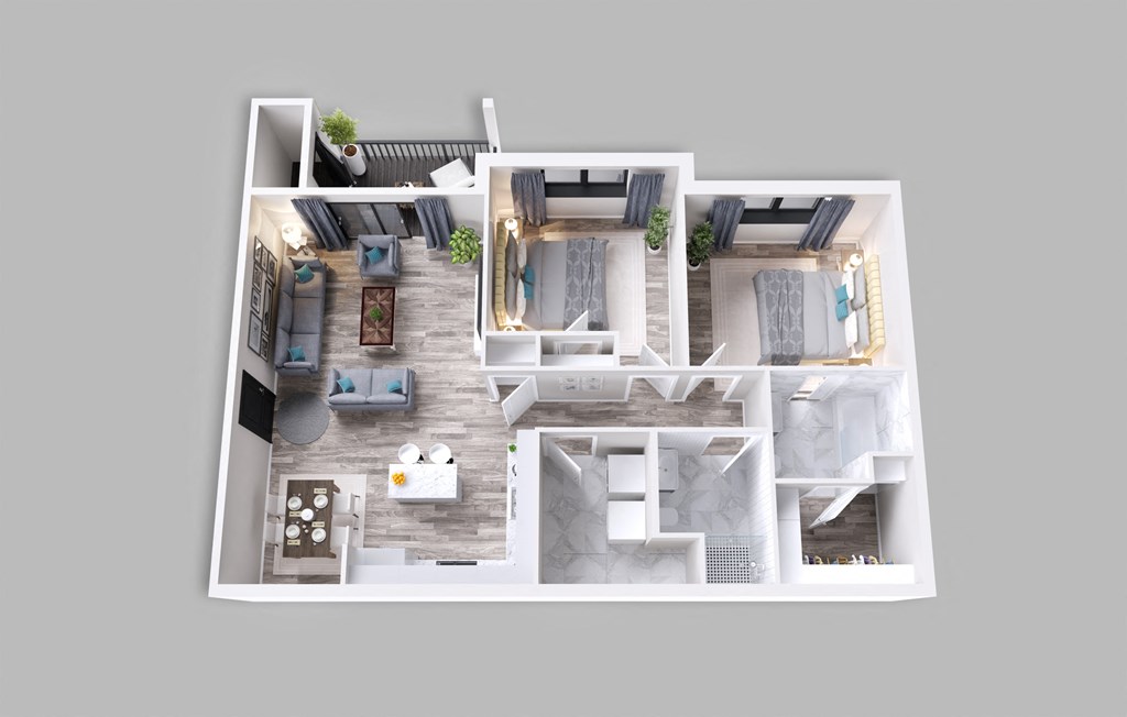 a floor plan of a house with a bedroom and a living room