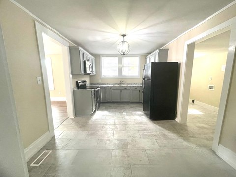 a view of the kitchen from the living room