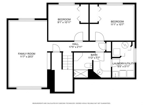 a floor plan of a house with a bedroom and a living room