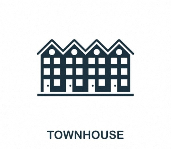 icon of a town house with a roof icon vector isolated on white