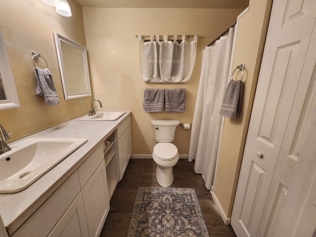 a bathroom with a toilet and a sink