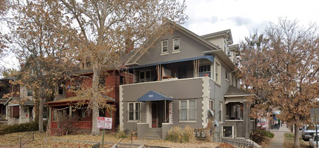 a house is being remodeled in a city street
