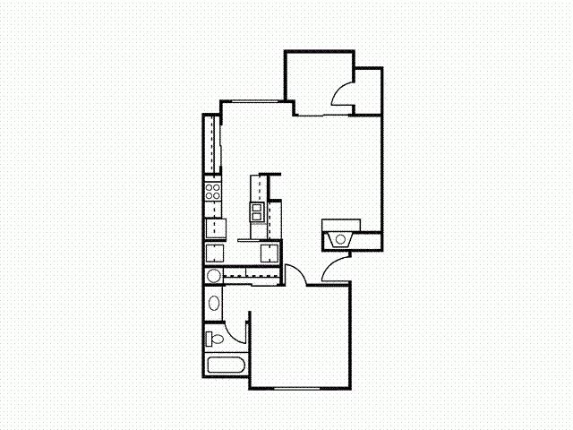 One Bedroom One Bathroom 1 Bedroom 1 Bathroom Floor Plan