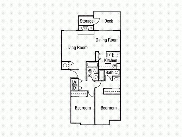 Two Bedroom One Bathroom 2 Bedroom 1 Bathroom Floor Plan