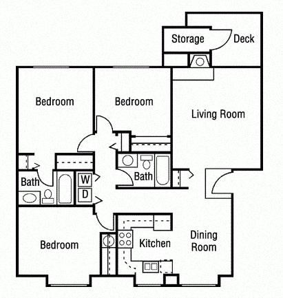 Three Bedroom Two Bathroom 3 Bedroom 2 Bathroom Floor Plan