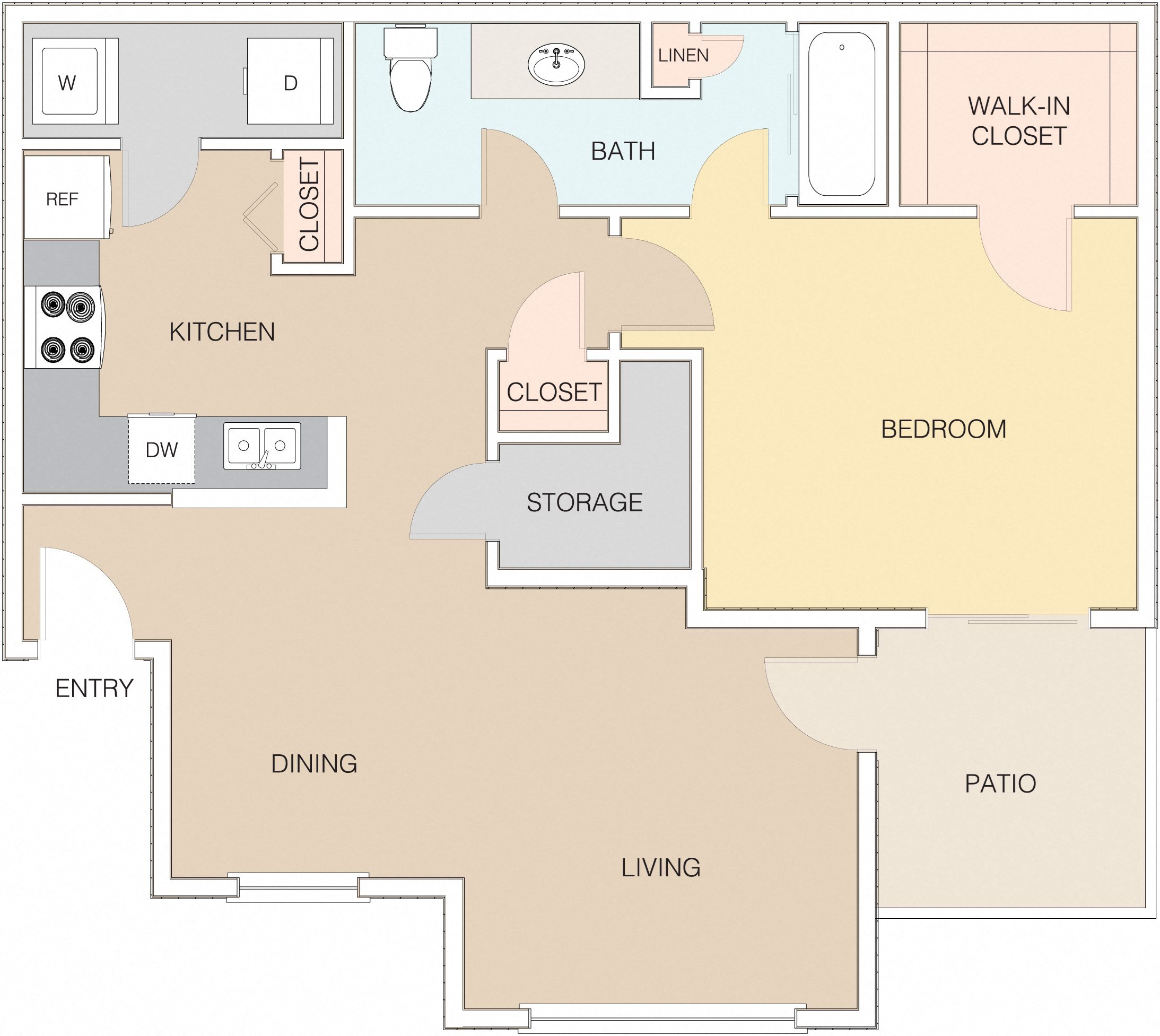 1 bedroom 1 bathroom floor plan