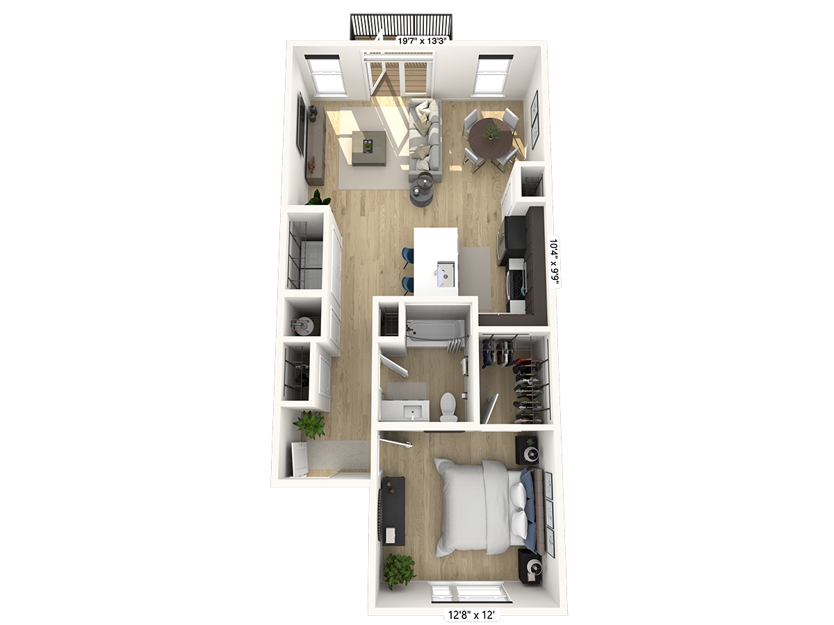 A11 - 1 Bedroom 1 Bathroom at Nuvo Flats, Indiana, 46410