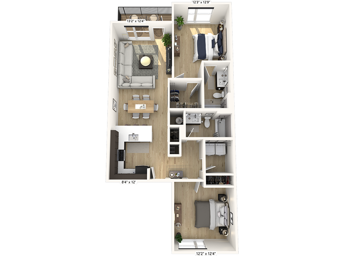 C11 - 2 Bedroom 2 Bathroom at Nuvo Flats, Merrillville, IN, 46410