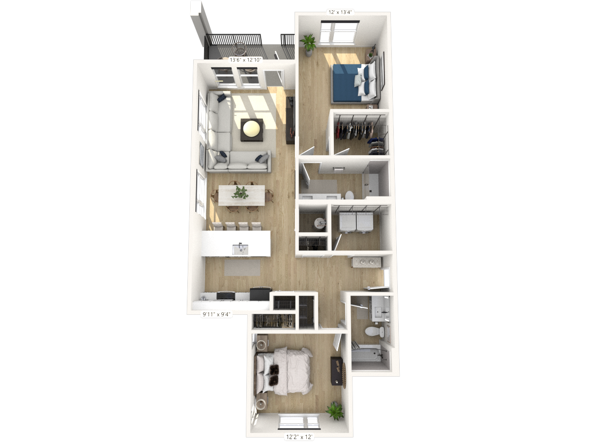 D11 - 2 Bedroom 2 Bathroom at Nuvo Flats, Merrillville, IN