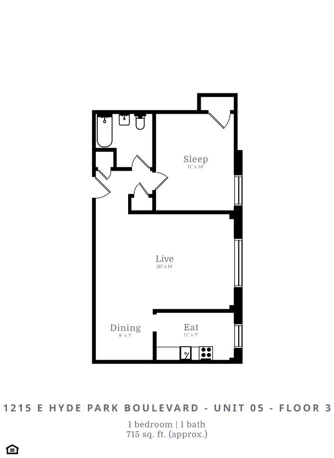 1 Bed | 1 Bath (B5)