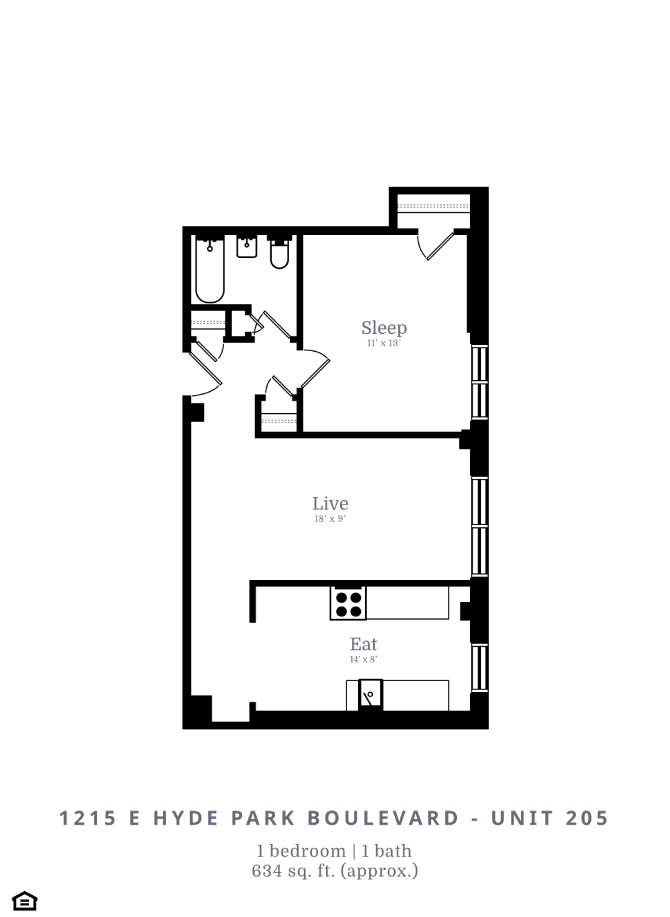 1 Bedroom | 1 Bath (B6)