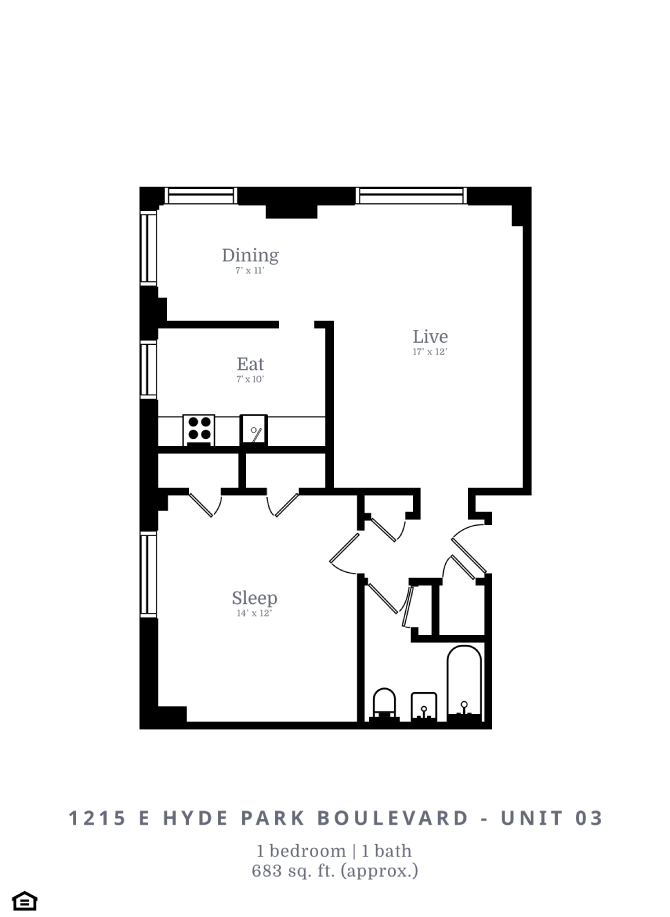 1 Bed |1 Bath (B2)