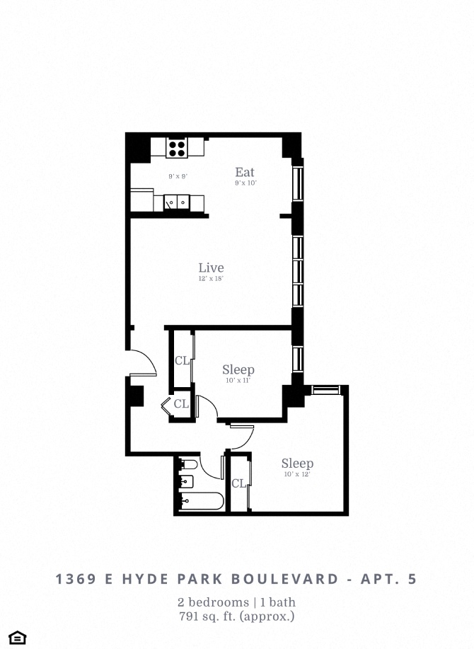 2 Bed | 1 Bath (C2)