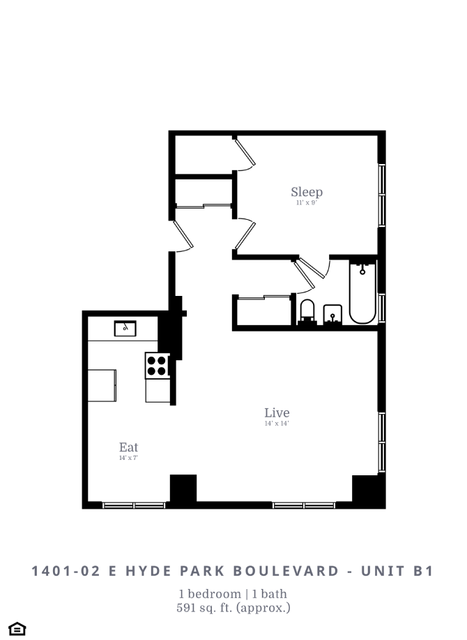 1 Bed | 1 Bath (BA)