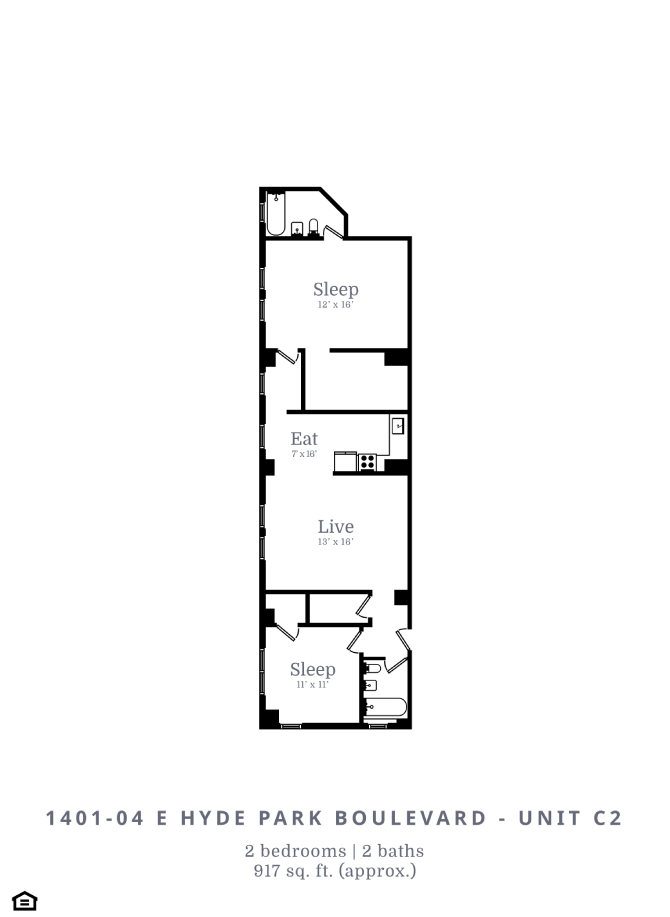 2 Bed | 1 Bath (C2)