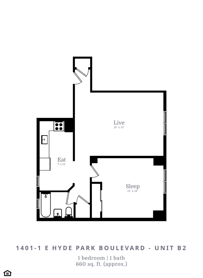 1 Bed | 1 Bath (B2)