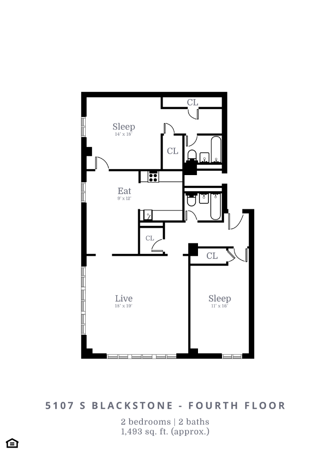 2 Bedroom, 2 Bathroom (C2)