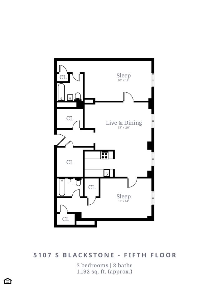 2 Bedroom, 2 Bathroom (C4)