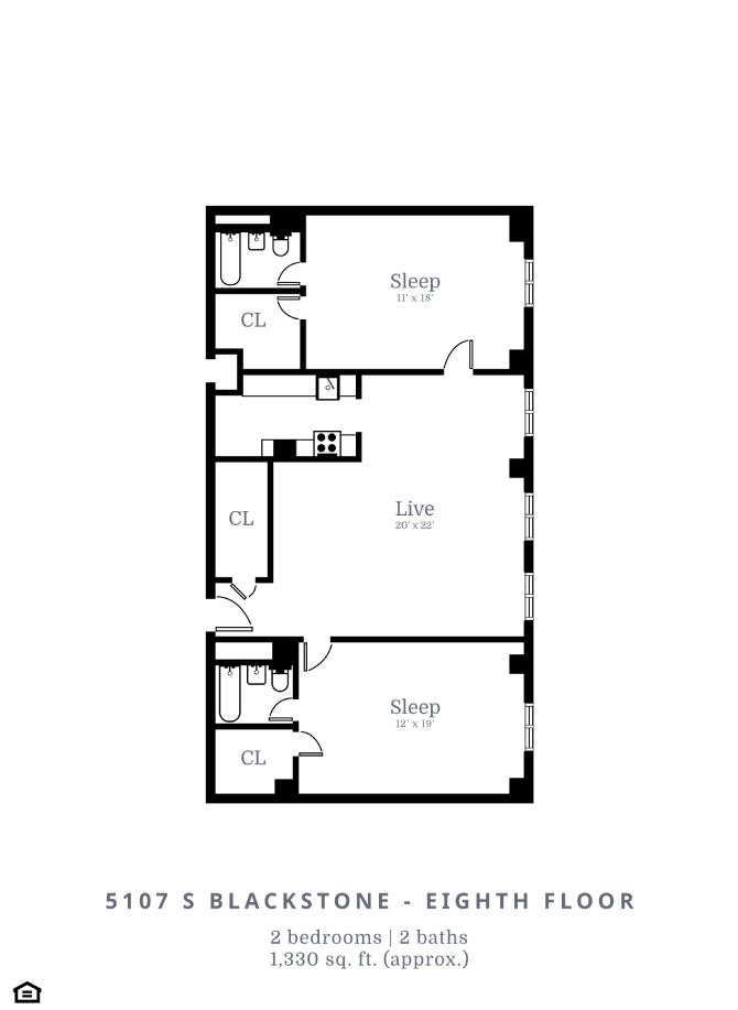 2 Bedroom, 2 Bathroom (C3)