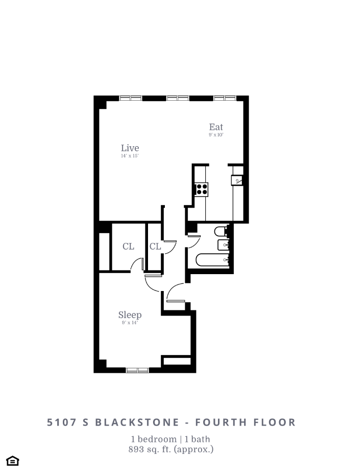 1 Bedroom, 1 Bathroom (B1)