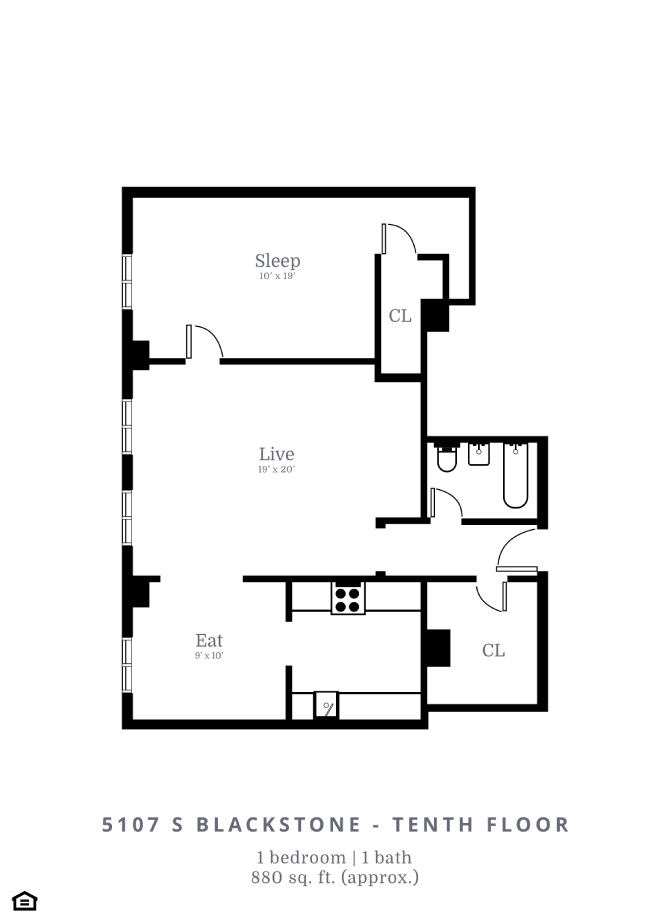 1 Bedroom, 1 Bathroom (B2)