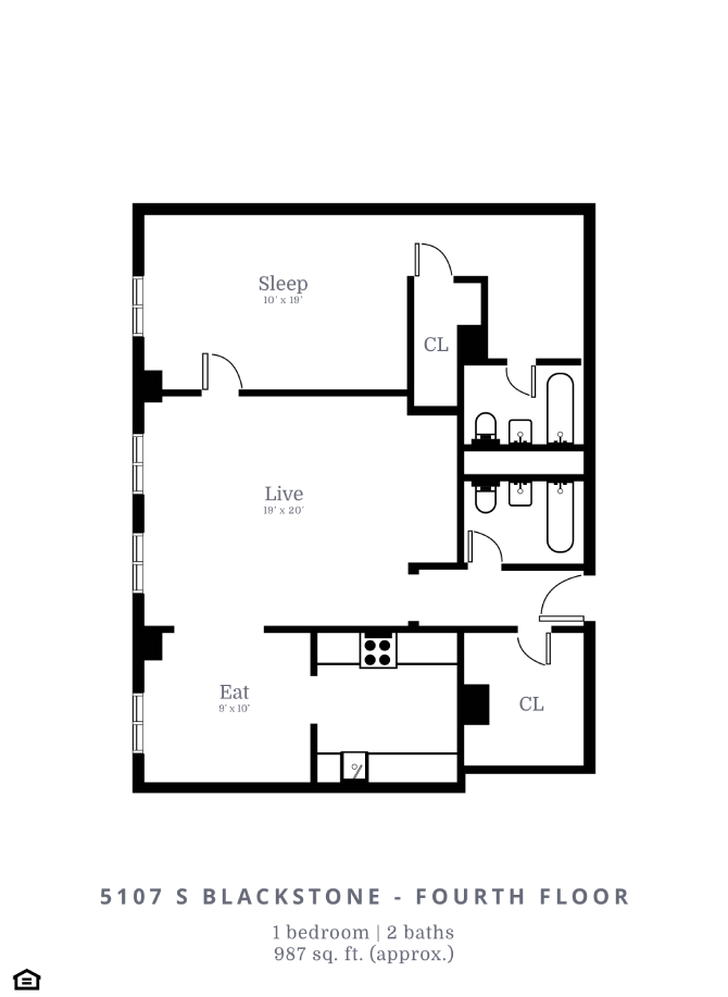 1 Bedroom, 1 Bathroom (B4)