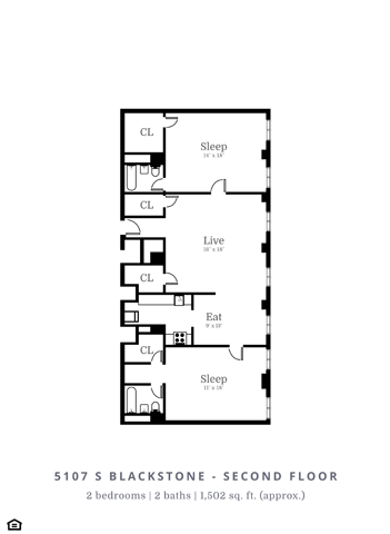 2 Bedroom, 2 Bathroom (C1)
