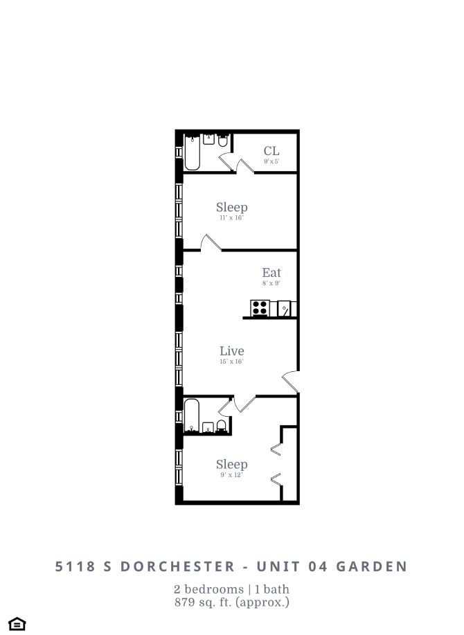 2 Bedroom 1 Bathroom (C1)