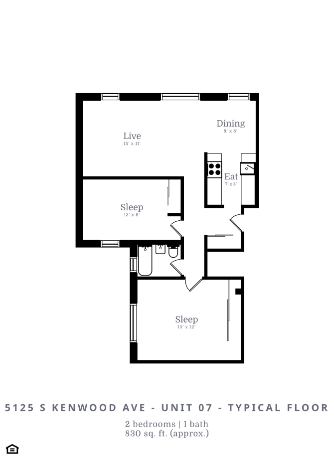 2 Bed | 1 Bath (C3)