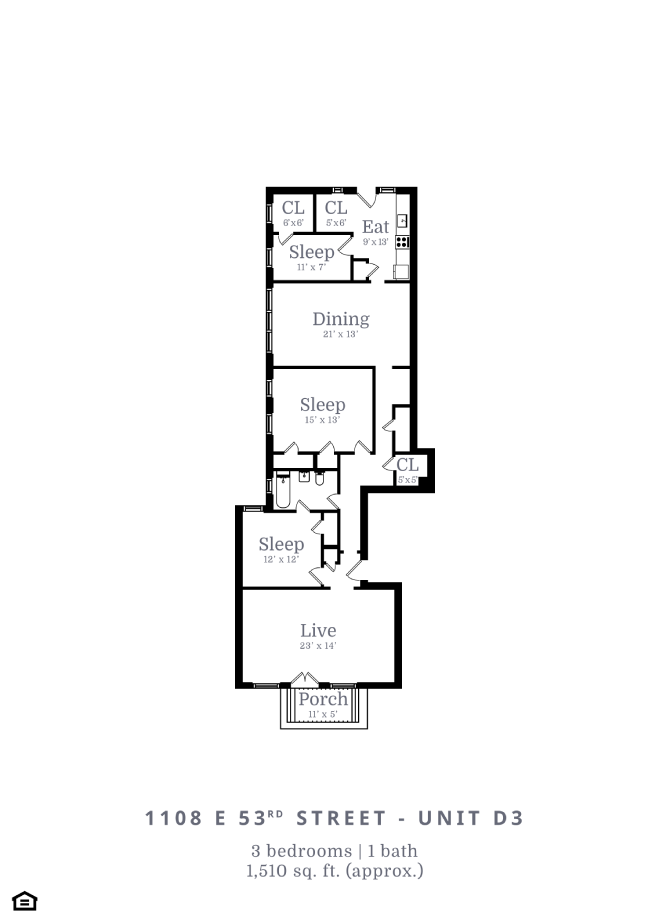 3 Bed | 1 Bath (D3)
