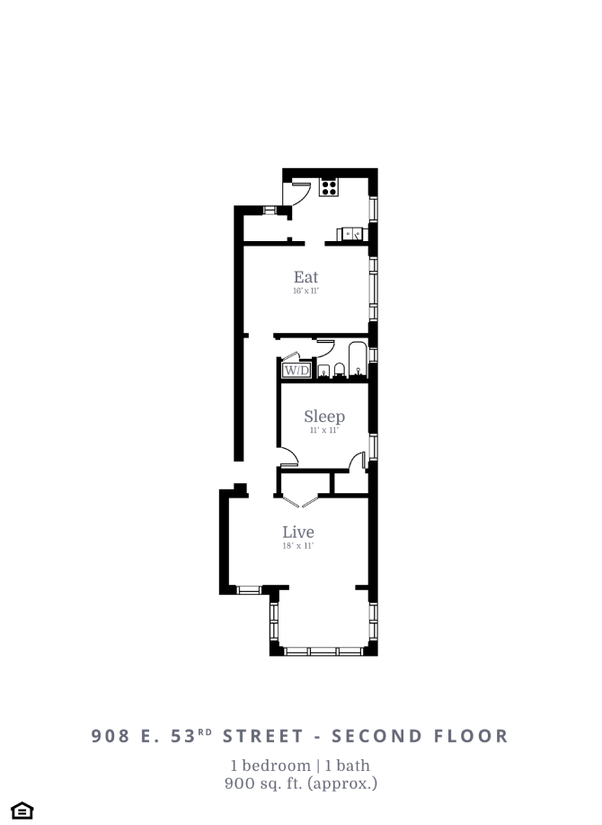 2 Bedroom, 1 Bathroom C1